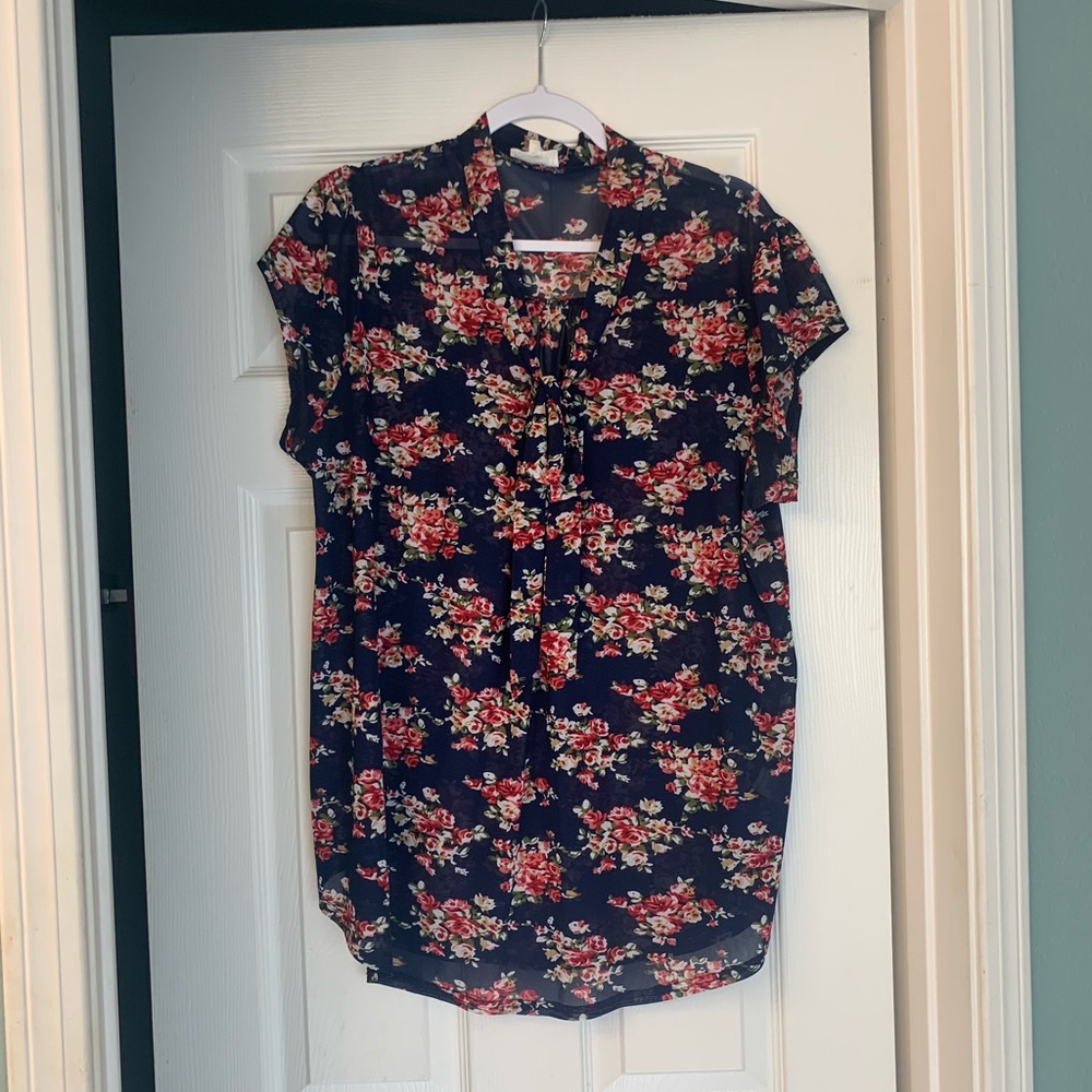 Sheer floral blouse